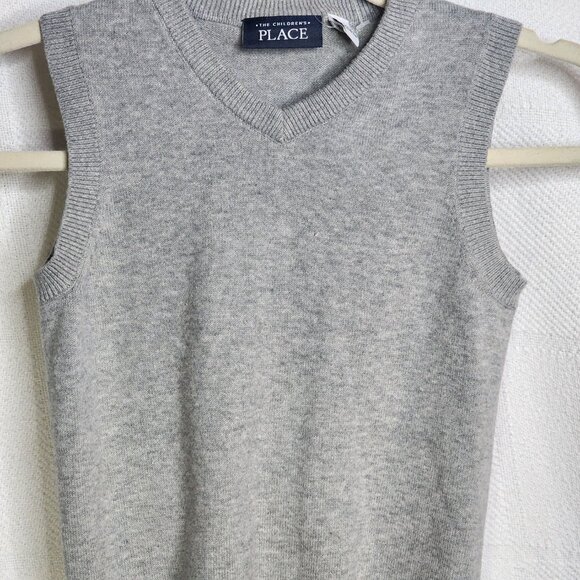 The Children's Place Grey 100% Cotton Sleeveless V Neck Sweater Vest Size 5T - Picture 7 of 16
